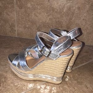 Silver Wedge Heels NWT !!!